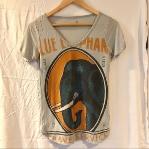 Lucky brand elephant graphic t shirt size small